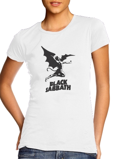  Black Sabbath Heavy Metal para T-shirt branco das mulheres