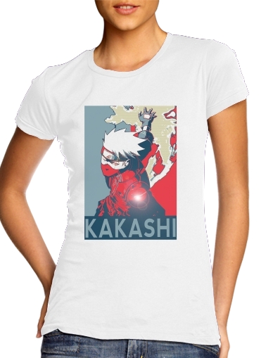  Kakashi Propaganda para T-shirt branco das mulheres