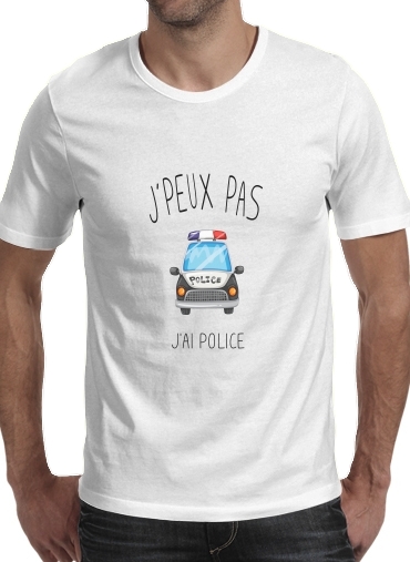  Je peux pas jai Police para Manga curta T-shirt homem em torno do pescoço