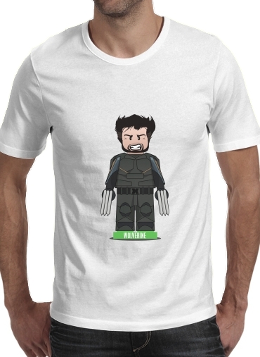  Lego: X-Men feat Wolverine para Manga curta T-shirt homem em torno do pescoço